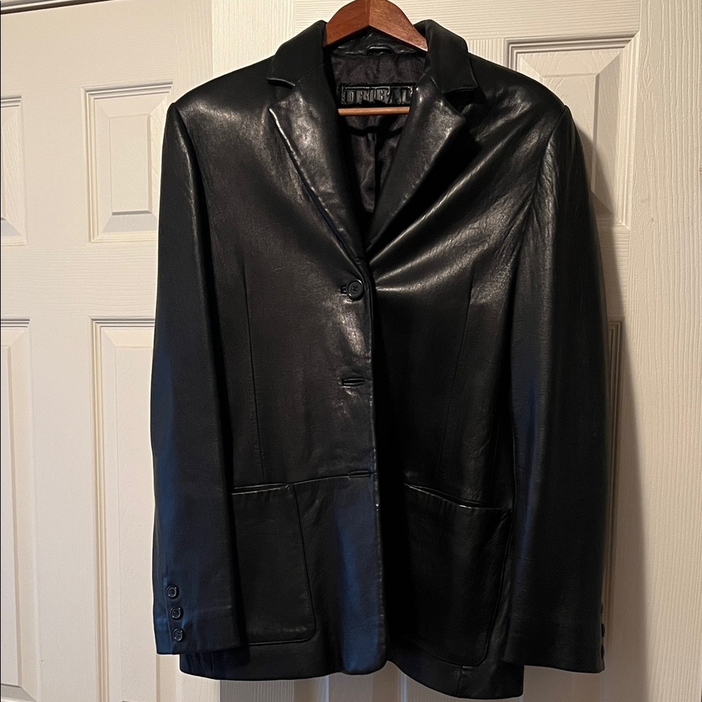Tribal Black Leather Women's Jacket